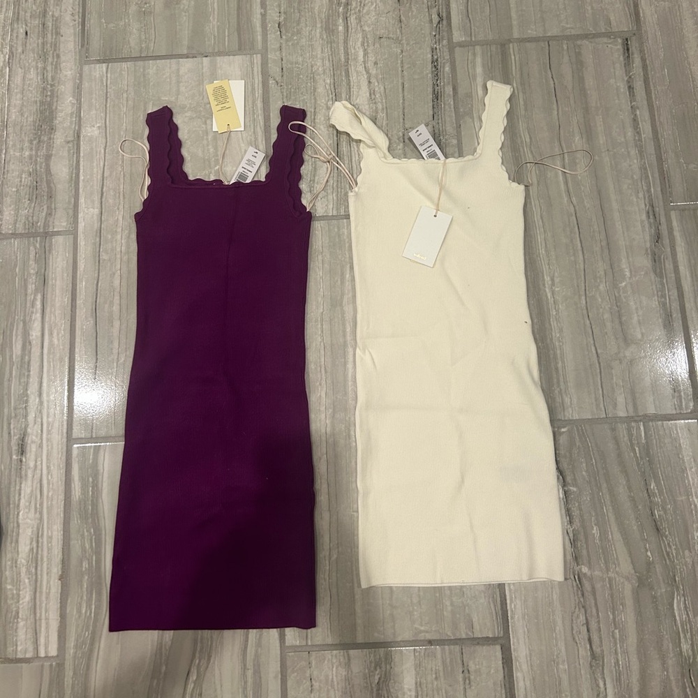 Aritizia Mini Dresses. Plum & Ivory.